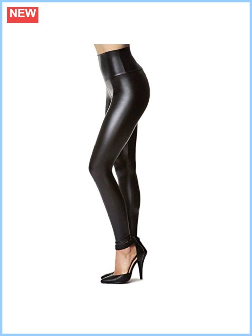 Faux Leather Leggings High Waist Fleece Lined Skinny Pants